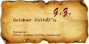 Goldner Zoltán névjegykártya